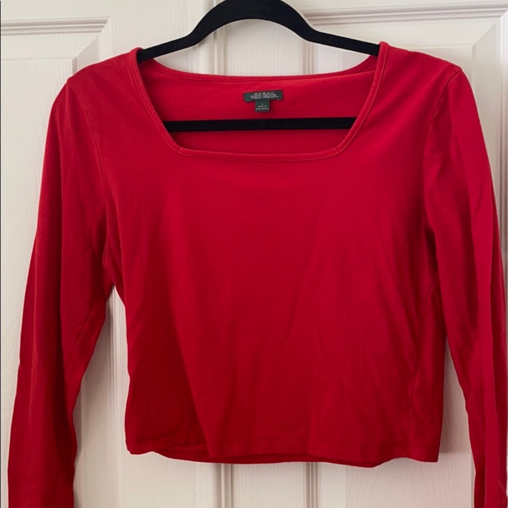 Red Square Neck long sleeve